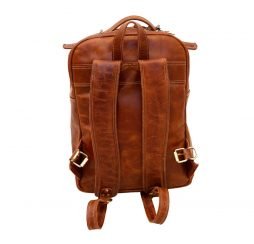 Unisex Genuine Leather Laptop Travel Backpack