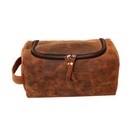 Men’s Leather Dopp Kit Bag