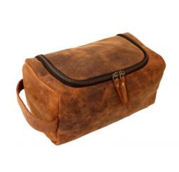 Men’s Leather Dopp Kit Bag