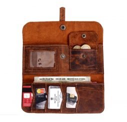 Women's Trifold Leather Wallet (Rustic Brown)
